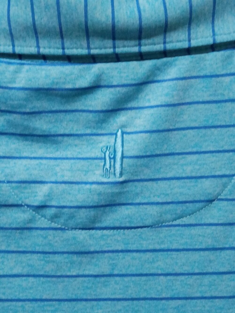 Johnnie-O Polo Shirt Mens XL Blue Striped Performance Stretch Short Sleeve Logo - Picture 8 of 13